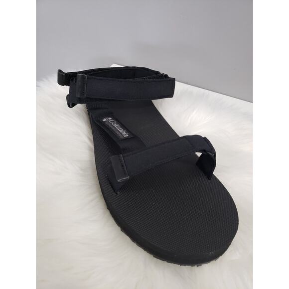 NEW Columbia Sz 13 Breaksider Hiking Walking Ankle Strap SOLID BLACK Sandal Mens - Picture 4 of 6
